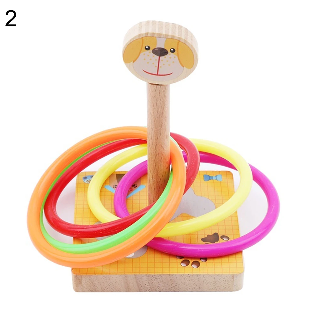 Дети на открытом воздухе Забавный Деревянный красочный наконечник Quoits игрушка Метание игра мини прыжки кольцо обруч интерактивные подарки