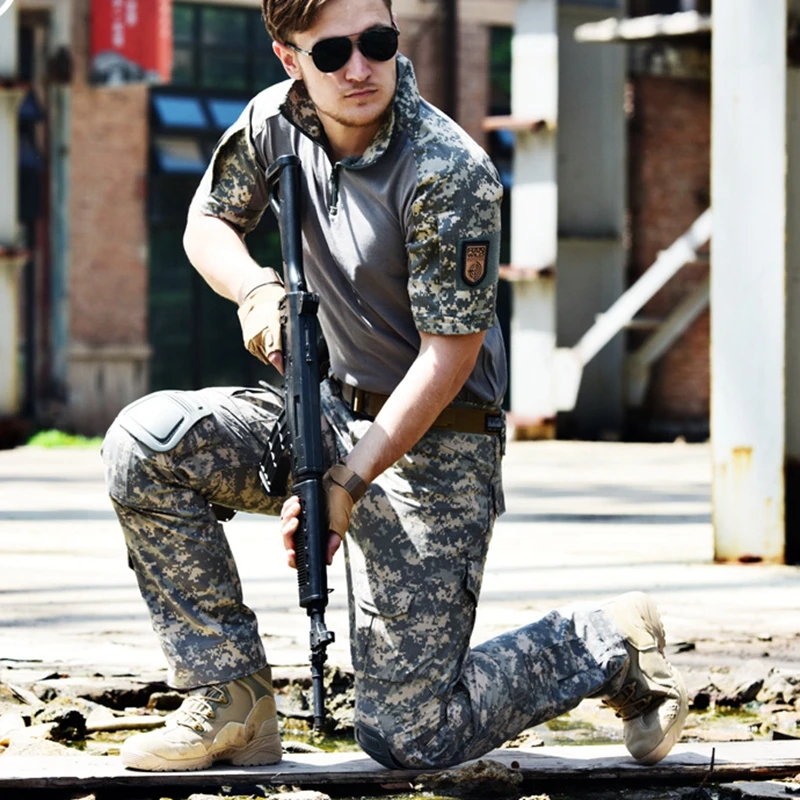 Tactical Combat Uniform Airsoft Shirt Pants with Knee Pads Military Tactical Multicam Hunting Camo Clothes Tactical Combat Uniform Airsoft Shirt Pants with Knee Pads Military Tactical Multicam Hunting Camo Clothes