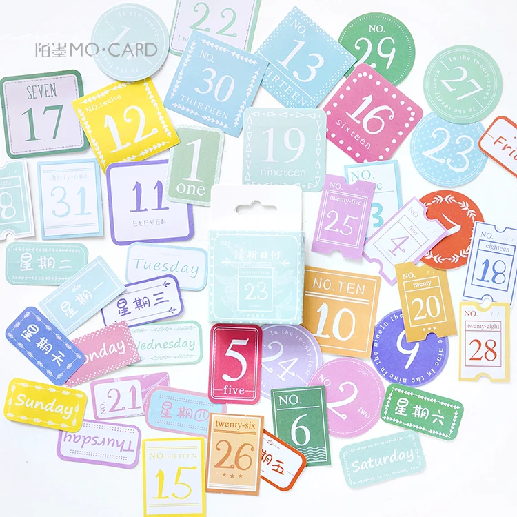 

45pcs \Calendar DIY Creative Fun Cute Sticker Album Diary Calendar Magazine Scrapbook Sticker Student Stationery Office Supplies