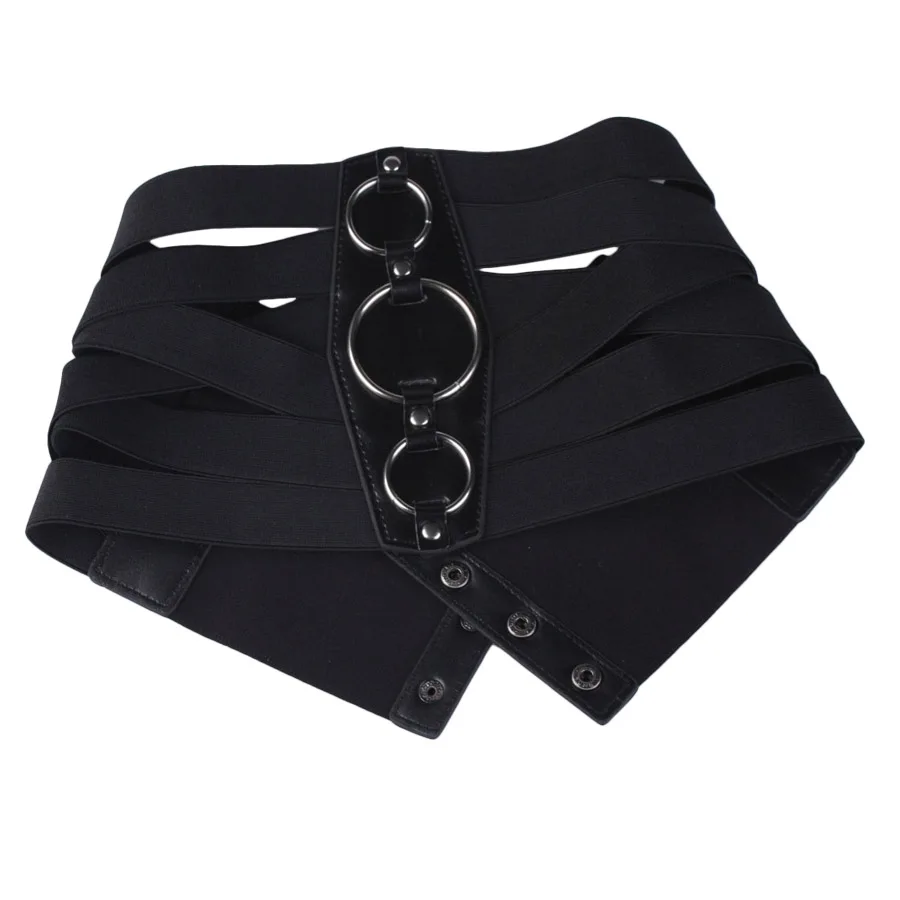 

New black circle adornment ultra-loose knitting leisure belt tightening girl skirt waist elastic waist decoration fashion V792