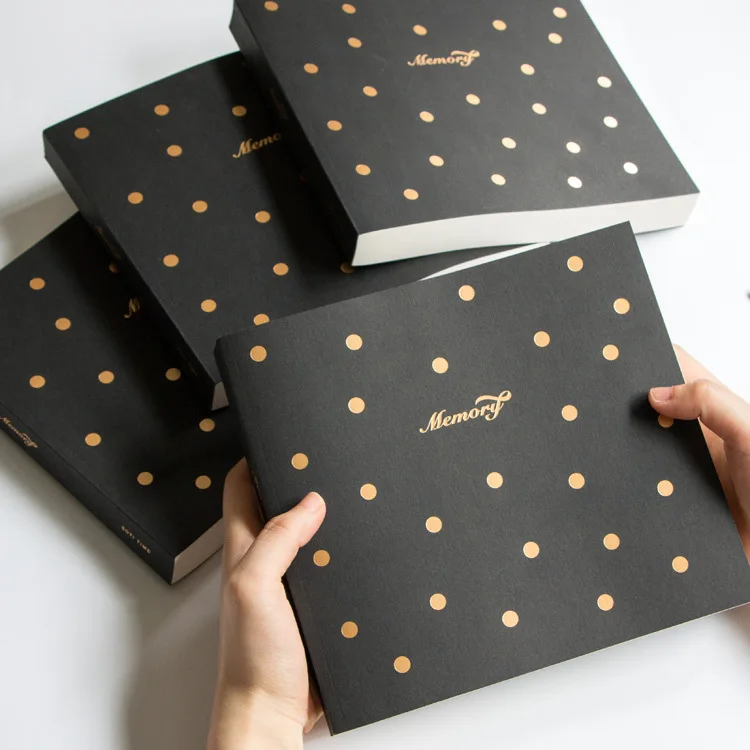 

The Memory Theme Golden Dots Fashion Creative Notebook 65 Sheets Blank Paper 2018 New Sketchbook Students Gift Free Shipping