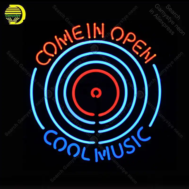 pix Music Neon Cool Photos cool music come in open neon sign glass tube bulb light icons light lamps store display signboard handmade neon light for room