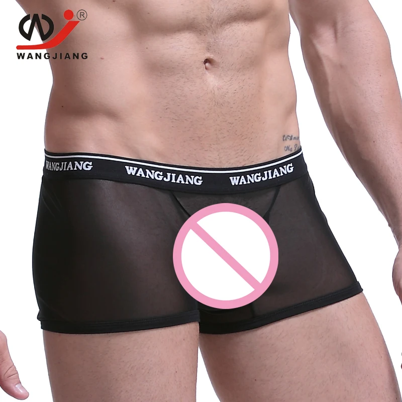 

Sexy Gay Men underwear Transparent boxer Sexy Lingerie Men Thermal String Black Blue Men Transparent boxer Gay Spandex Underwear