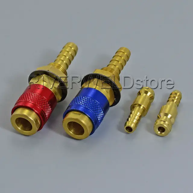 2 Sets Water Cooled & Gas Adapter Quick Connector Fitting For TIG