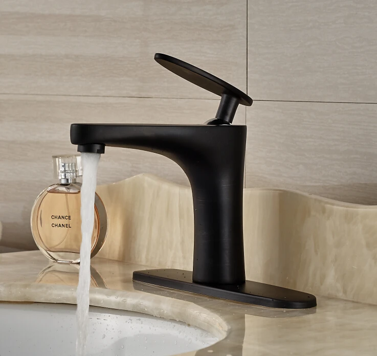 

Free Shipping ! Deck Mounted Bathroom Basin Faucet Mixer Tap Oil Rubbed Bronze Finished  With Base Plate