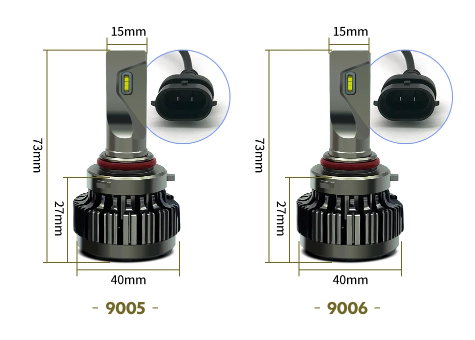 Супер Мини Размер 12V 24V H4 H7 H1 Led H11 H9 H8 9005 9006 HB4 Автомобильные светодиодные фары 6000 К авто фары металлический разъем Conversion Kit