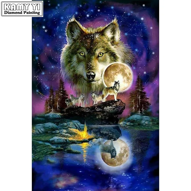 Diamond embroidery animal 5D diamond cross stitch crystal full diamond sets unfinish decorative Diy Diamond painting wolf_