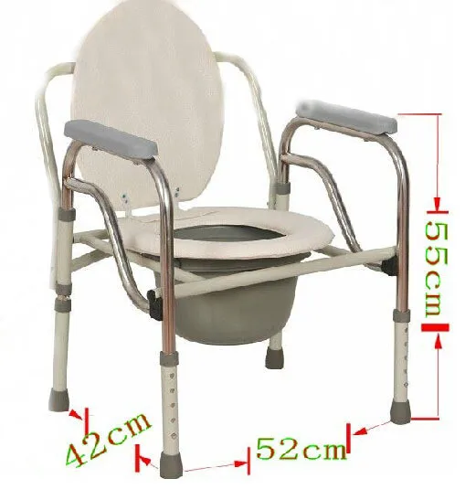 Складной инвалидов Для ванной стул инвалидов Туалет незначительное Председатель Высота-регулируемый пожилых место комод кресло