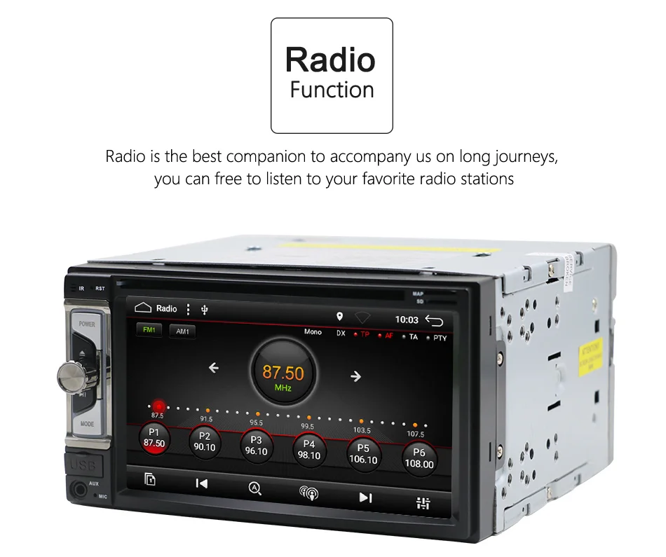 Excellent Eunavi Universal 2 Din Android 8.1 Car DVD Player Radio Stereo System 2din GPS Navigation WiFi Bluetooth Touch Screen 1024*600 3