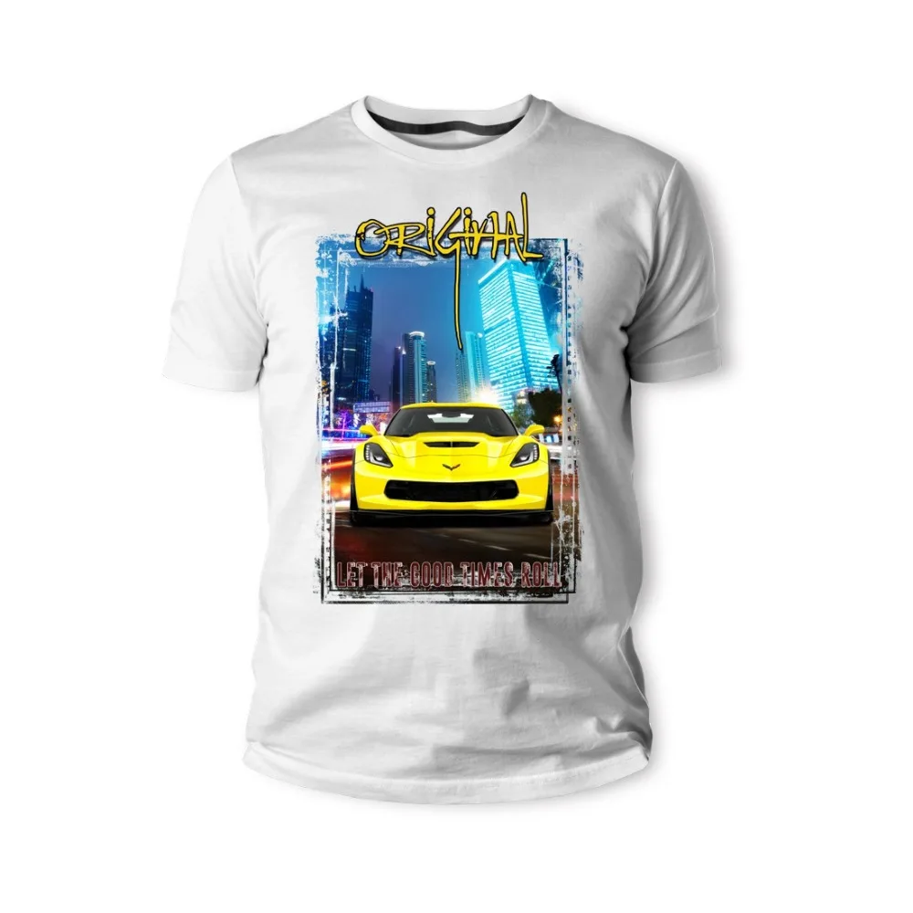 

T-Shirt American Classic Muscle Car Corvette C7 Z06 Gelb Auto Young timer Old timer Herren newest 2019 Men'S Fashion Hipster