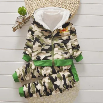 

BibiCola winter baby boy clothes sets 2018 new fashion camouflage jacket+pant 2pcs suits toddler boy kids clothes sets tracksuit