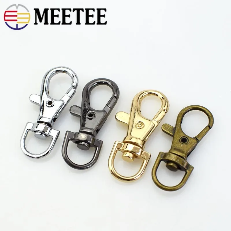 Meetee 20/50/100 шт 10 мм металлический Поворотный Trigger Омары клип карабин с кольцом для ключей брелок для ключей уличный Паракорд Lanyard Запчасти