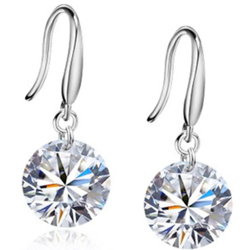 

Fashion Lady Women Silver Plated Earring Silver Ear Hook Chandelier Crystal Earrings Ear Stud