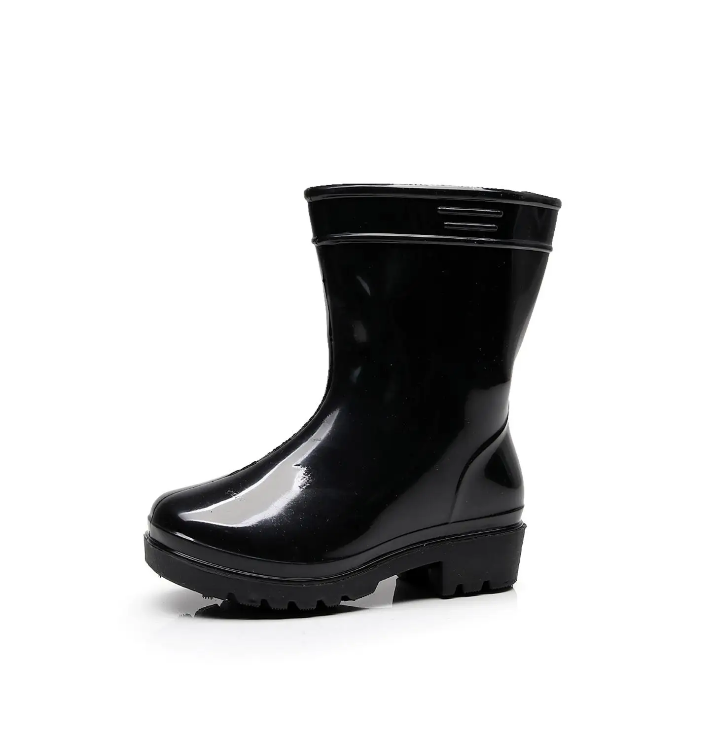 Дети для нескользящей резины обувь для защиты от дождя maleGirls непромокаемая детская водяная обувь детские резиновые сапоги четыре сезона универсальная обувь для воды - Цвет: Черный