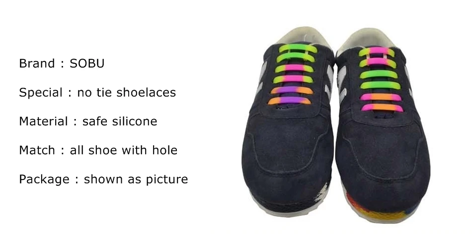 12 шт./лот силиконовые шнурки Новая мода Sholaces унисекс эластичные силиконовые шнурки для обуви резиновый шнурок N014