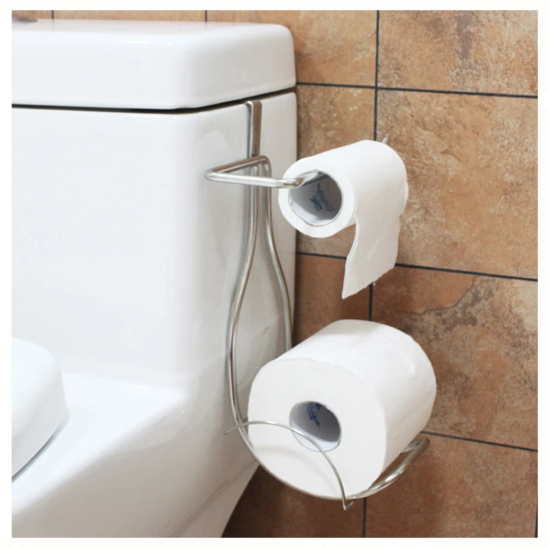 Stainless steel door back bathroom tissue holder paper towel tube