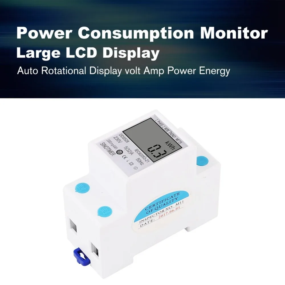 

SINOTIMER Power Consumption Energy Watt Amp Volt Meter Analyzer KWh AC 230V Digital Electricity Usage Monitor Wattmeter