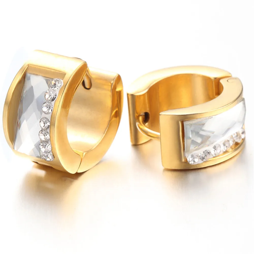 Stainless Steel Clear Crystal Earrings Set, 2pcs, KE1006in Stud