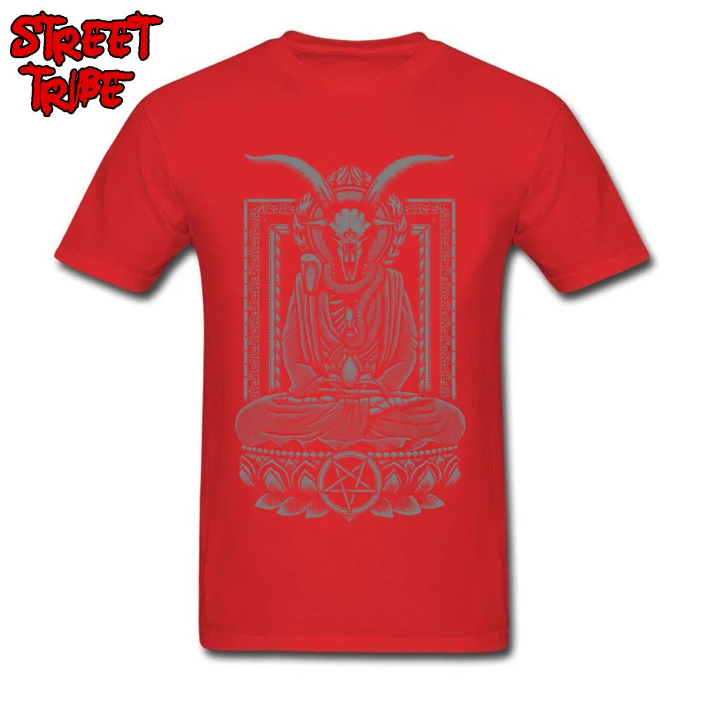 Tops & Tees Baphomet Nirvana Charcoal Tops Shirt Summer/Fall Cheap Funny Short Sleeve 100% Cotton O-Neck Men's T Shirts Funny Baphomet Nirvana Charcoal red