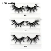 LEHUAMAO ресницы 3D норковые накладные ресницы Роскошные Большие крест-накрест Накладные ресницы 25 мм Ручная работа пушистые драматические ресницы макияж