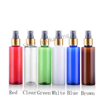 

50X100ml gold collar aluminum makeup setting spray pump perfume bottles for cosmetic packaging,plastic spray bottles with pump
