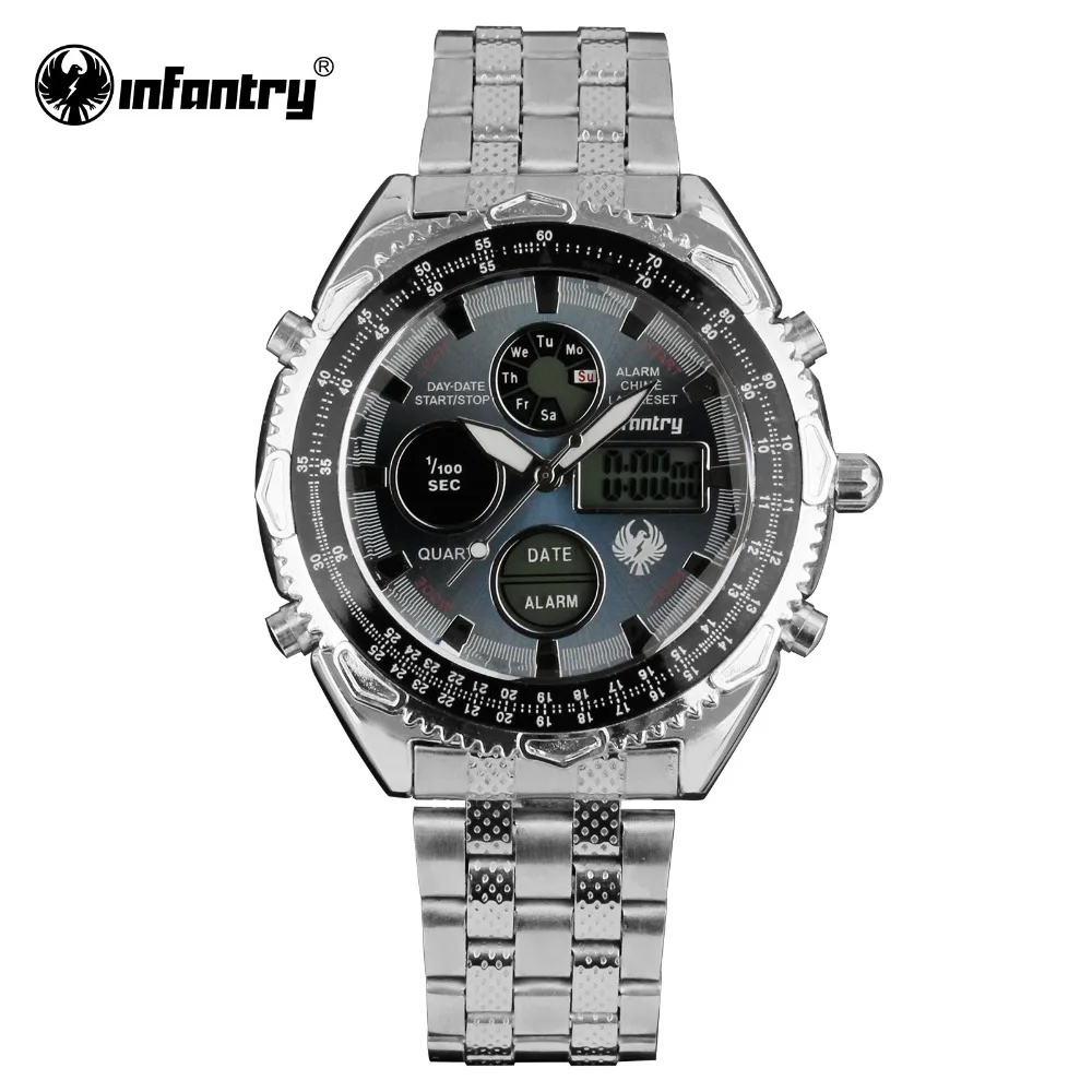 

INFANTRY Military Watch Men LED Digital Quartz Mens Watches Top Brand Luxury Dual Time Display Sport Pilot Relogio Masculino