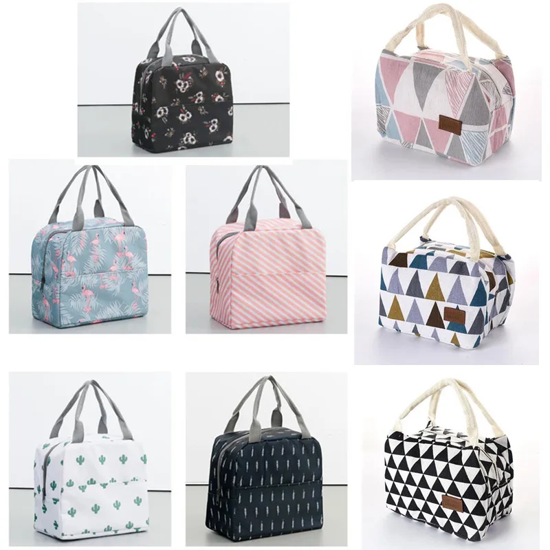 

Portable Insulated Oxford Lunch Bags Thermal Food Picnic Lunch Bags For Adult Kids Multifunctional Pattern Lunch Box