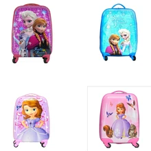 Дорожные сумки на колесиках для девочек с героями мультфильмов, Детский чемодан, сумка для путешествий на колесиках