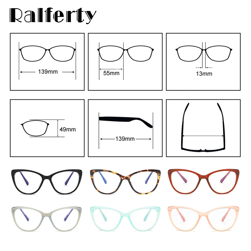 Ralferty, роскошные женские прозрачные очки для глаз, оправа, кошачий глаз, очки,, Модные оптические очки для близорукости, очки, lunette de vue, F97314