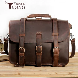 Crazy Horse Leather Briefcase Men 2017 New Man Brands Brown Vintage Extra Grandes Bolsos de Viaje de Negocios Bolsos 17 & Quot; Bolsas para Laptop Crazy Horse Leather Briefcase Men 2017 New Man Brands Brown Vintage Extra Grandes Bolsos de Viaje de Negocios Bolsos 17 & Quot; Bolsas para Laptop