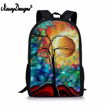 

Noisydesigns Women Backpacks Famous Abstract Night Moonlight Painting Lady Men Travel Latop Mochila Girl School Bag DropShipping