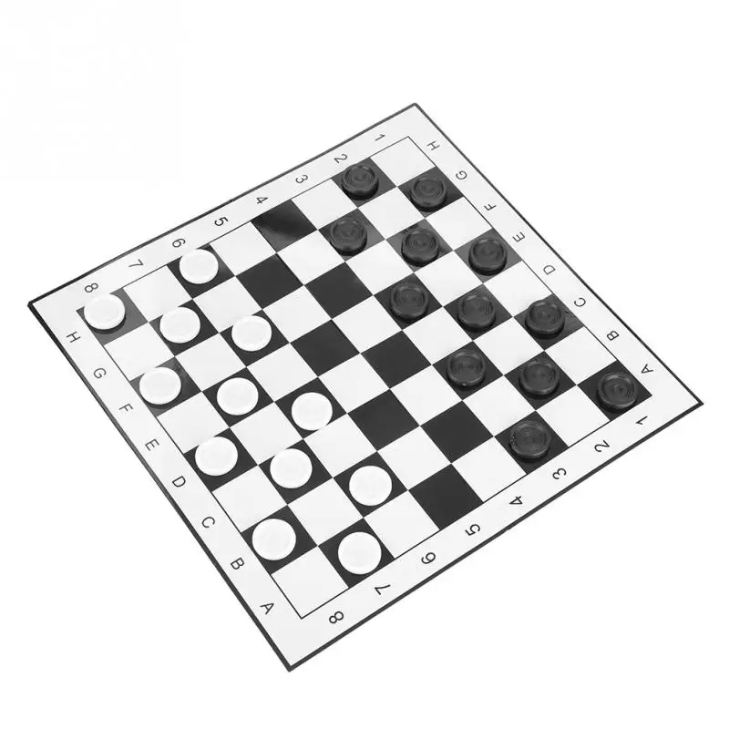 Портативный шахматы шашки складные шахматная доска набор шахматы с белыми и черными шашки Настольная игра для вечерние Семья активности
