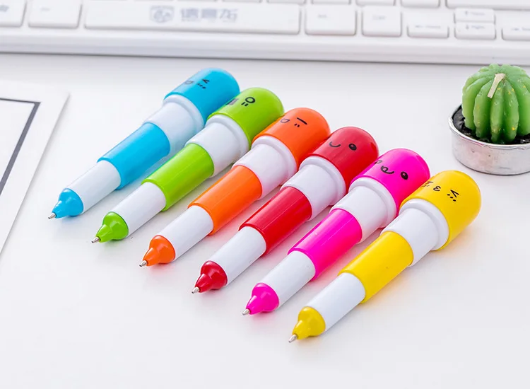 Escolar para o Escrita Material de Jardim de Infância Caneta Esferográfica Lote Pílulas Expressão Fofas Mini Canetas Telescópicas Kawaii Material 50 Pçs - 7 fofas mini canetas telescópicas kawaii material escolar