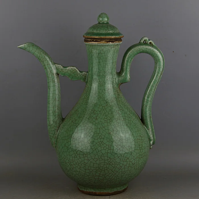 Редкий фарфоровый чайник SongDynasty большой Song Dynasty Longquan коллекция и украшение