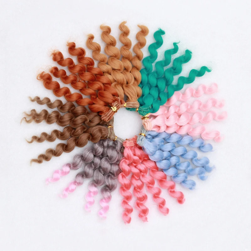 Toy wigs doll wigs doll accessories Msiredoll bjd wig Accessories 1piece 15*100CM doll hair for 1/3 1/4 1/6 1/12 Curly doll hair bjd wig diy