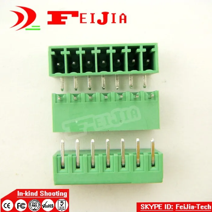 

(50pcs/lot) 15EDG-3.5-7P Bend Pin PCB Screw Terminal Block Connector 3.5mm Pitch 7 Pins Plug in