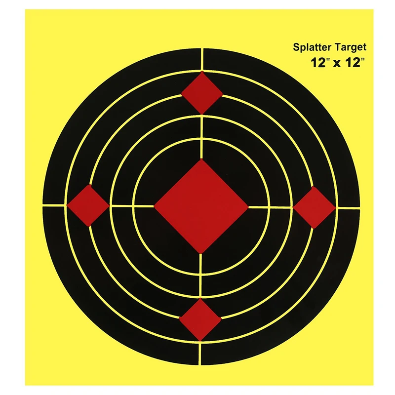 

Shooting Target 12" Reactive Paper Splatter Targets Fluorescent Yellow Upon Impact Gun Rifle Pistol Air Soft BB Gun Pellet