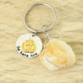 

Personalized Yoga Key Rings Om Keychain Spiritual Keychain Quartz Keychain Om Pandent