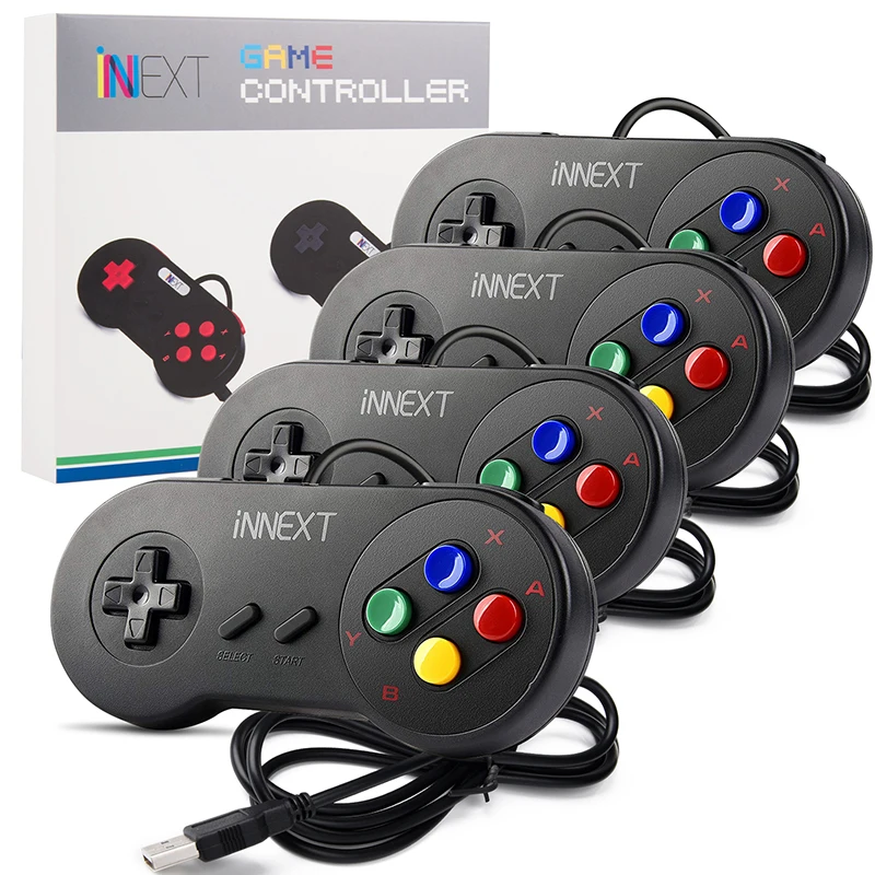 

4pcs SNES USB Game Controller Gaming Gamepad for Nintendo SNES Game Pad for Windows PC MAC Raspberry Pi