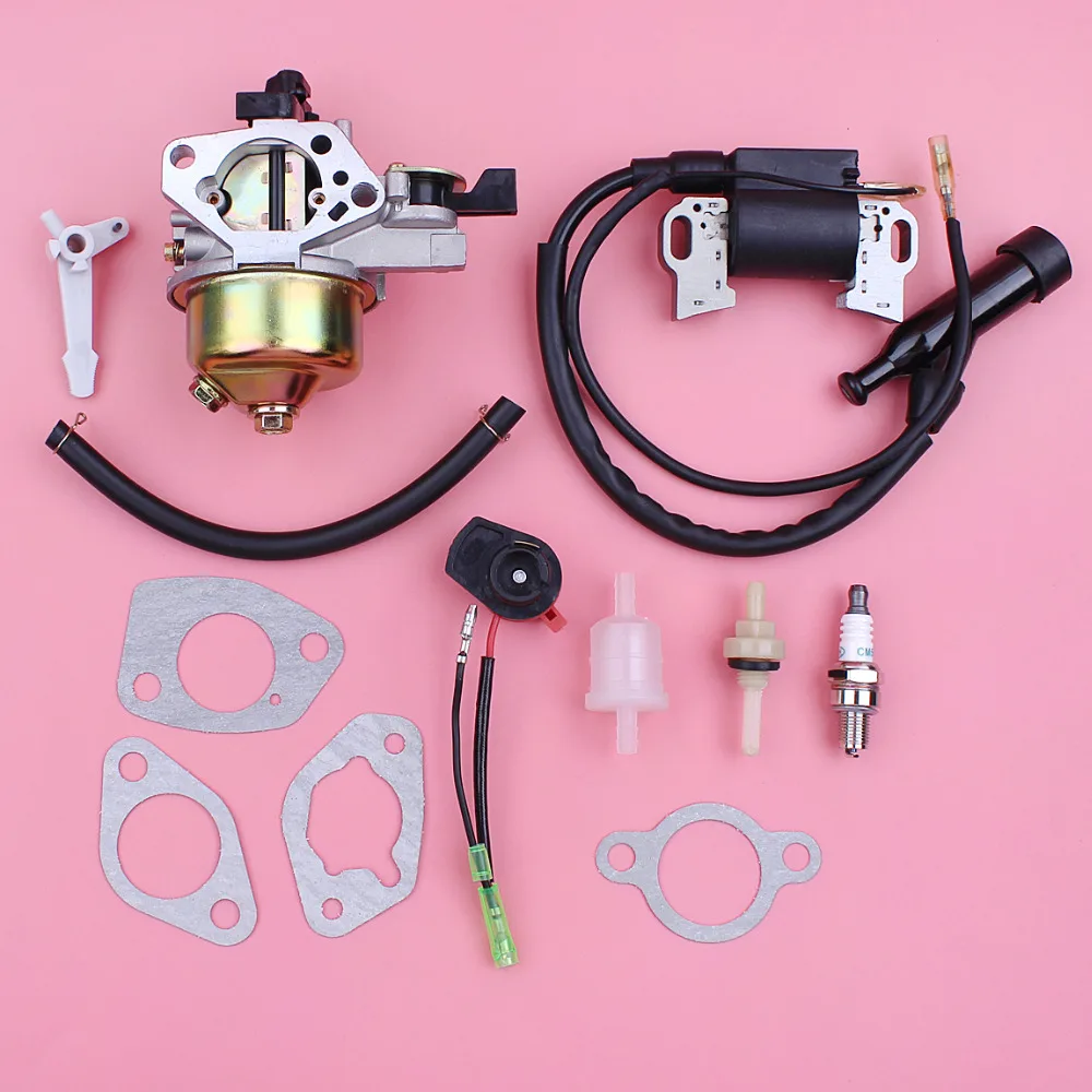 Carburetor Carb Ignition Coil For Honda GX390 13HP GX 390 Lawn Mower Engine Motor On off Stop Switch Fuel Joint Filter Kit Carburetor Carb Ignition Coil For Honda GX390 13HP GX 390 Lawn Mower Engine Motor On off Stop Switch Fuel Joint Filter Kit