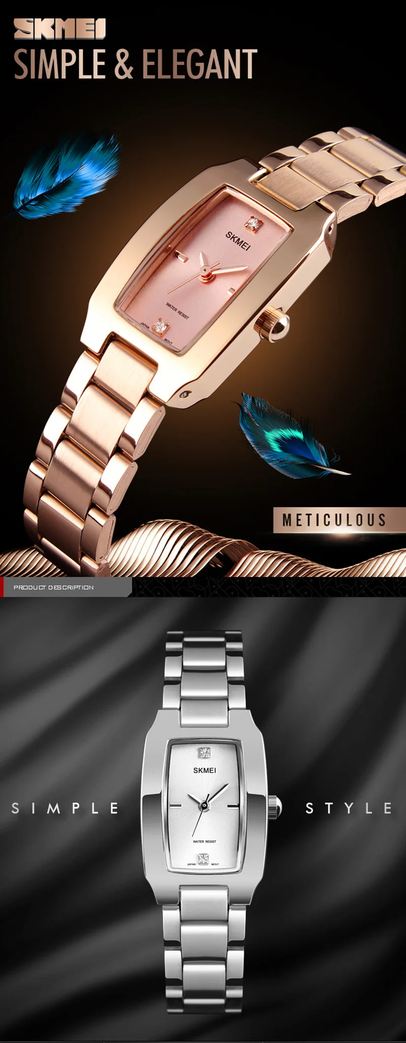 Кварцевые часы Женские часы серебряные женские повседневные роскошные стальные наручные часы водостойкие цифровые часы reloj mujer 2018 SKMEI