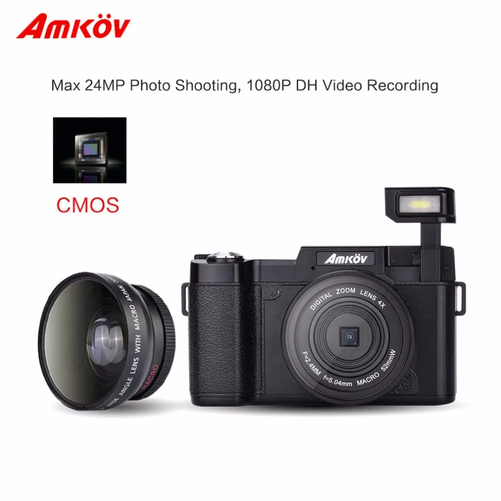 

Amkov 24MP HD 1080P 3.0" TFT LCD 180 degree Rotatable Screen Digital SLR DV Recorder Camera with Facial Beauty Function