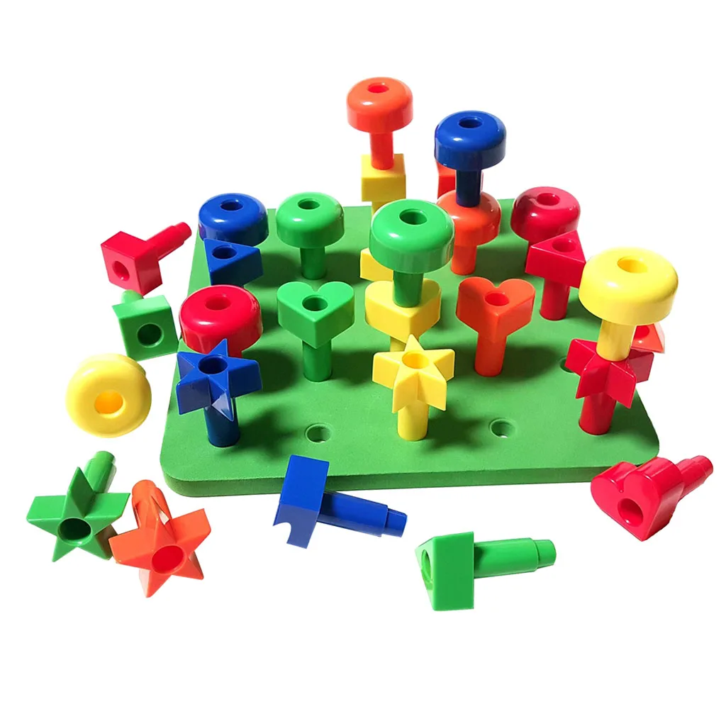 30 Pcs Stacker Peg Board Fun Kid Sorting & Stacking Developmental Game Toy Kids Child Early Cogntion Training Educational Gift