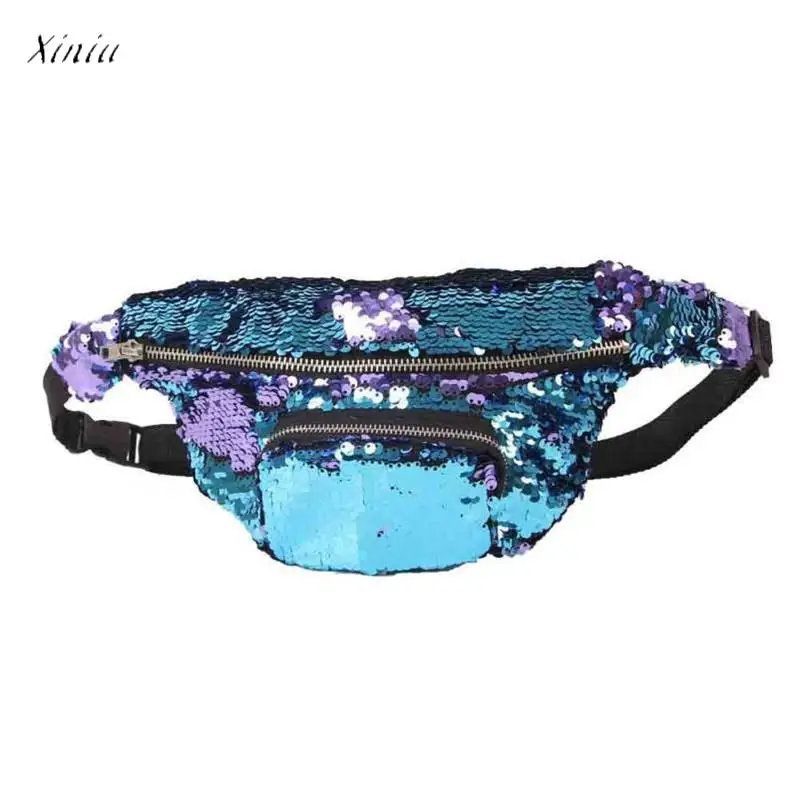 Fanny Pack Waist Bag Unisex Casual Double Color Sequins Unisex Waist