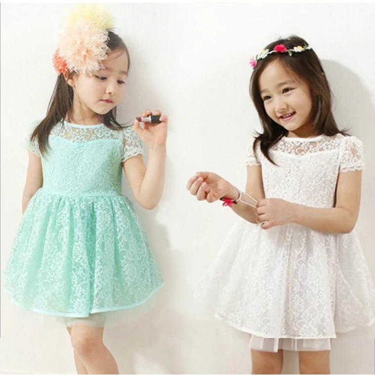 

Girls summer casual lace dress toddler girl clothing Children's wedding dress Girls Princess Dress baby girl 6-8-14 age clothes