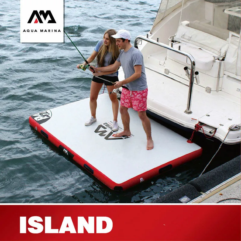 

AQUA MARINA ISLAND 250*160*15cm Inflatable Floating Board Fishing Working Rest Platform