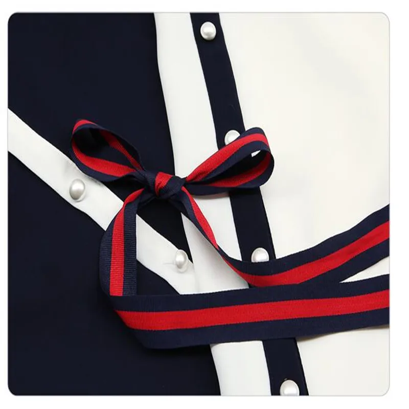 Бант в стиле преппи женская шифоновая рубашка новинка 2017 женские блузки с