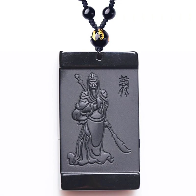 

Original Black Obsidian Guanyun Necklace Pendant Guangong Jade Pendant Necklace Men's Jewelry Women's Jewelry Jade Jewelry