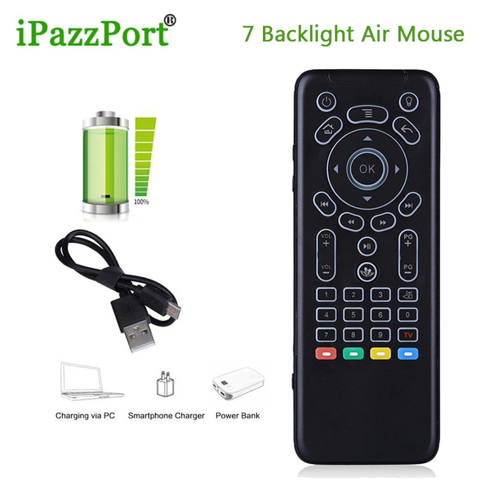 

Original KP-810-62 Wireless Air Mouse Keyboard Remote Controller 3 In 1 Design IR Learning Backlight Air Mouse Mini Keyboard