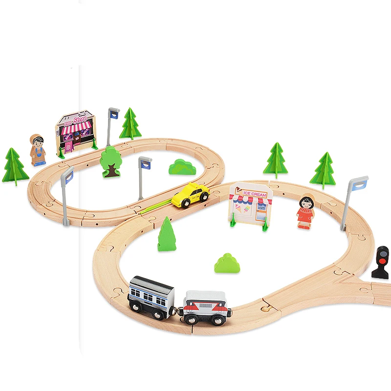 

59pcs Thomas RRC Train and Wooden Railway and Friends Magnetic Wooden Carriages Toys for Boys Brinquedos Gift Box Packed